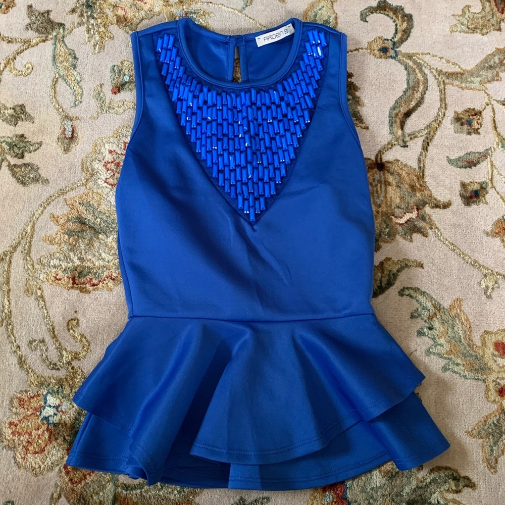 Blue Peplum Top